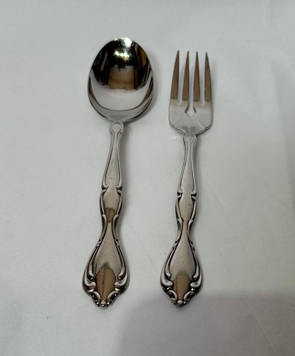 Oneida USA Canata Community Stainless Steel Glossy Two Piece Salad Fork Teaspoon